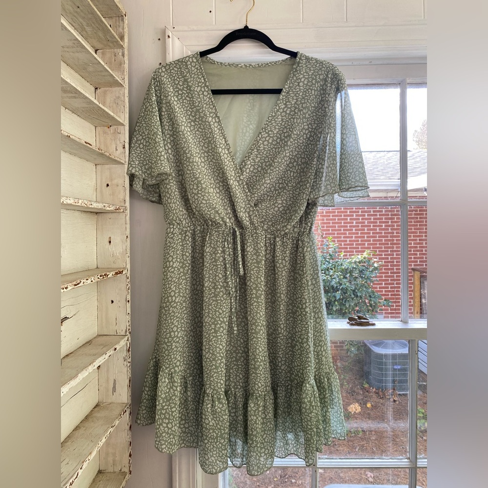 Cheetah green dress